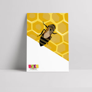 A bee making honey poster